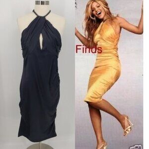 2004 Vintage Tom Ford for Gucci Black Silk Dress with Leather